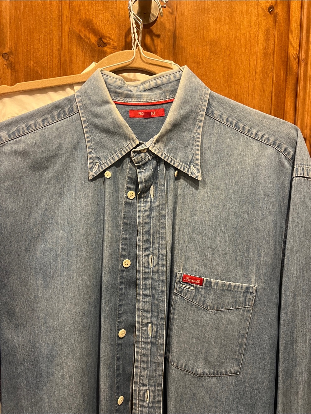 Faconnable Light Blue Denim Button-Down Shirt